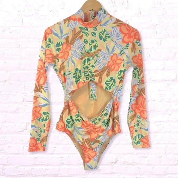 Rip curl Follow The Sun Coral Floral Long Sleeve Surf Suit One Piece Swim S,M,L - Picture 5 of 14